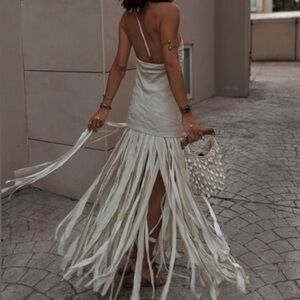 Zara Fringe Halter Dress